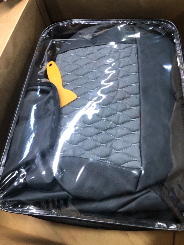 Photo 1 of Coverado Car Seat Covers Full Set, 11 Pieces Universal Seat Covers for Cars, PVC Car Seat Cushions, Auto Car Seat Protectors for Front and Rear, Driver Seat Covers Fit for Most Vehicles Gray Gray Full Set
