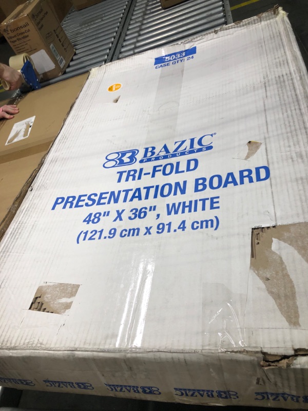 Photo 2 of Pacon® 80% Recycled Single-Walled Tri-Fold Presentation Boards, 48" x 36", White, Carton Of 24 24 Count