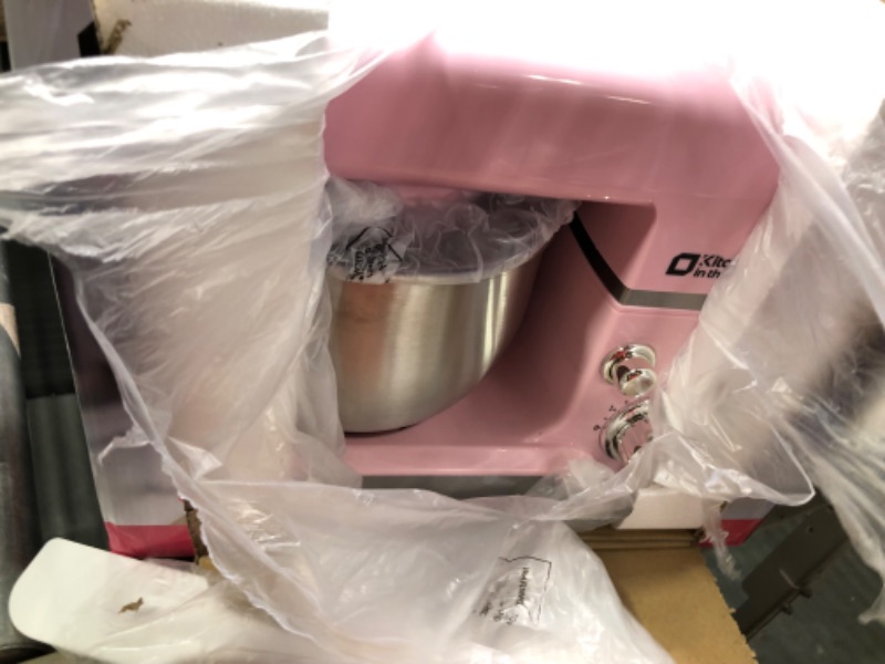 Photo 4 of Stand Mixer, Kitchen in the box 3.2Qt Small Electric Food Mixer,6 Speeds Portable Lightweight Kitchen Mixer for Daily Use with Egg Whisk,Dough Hook,Flat Beate pink