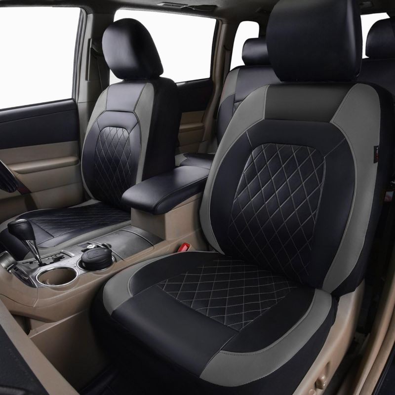 Photo 1 of HORSE KINGDOM Universal Faux Leather Car Seat Covers Full Set Airbag Compatible Breathable Fit for Cars Trucks SUVs