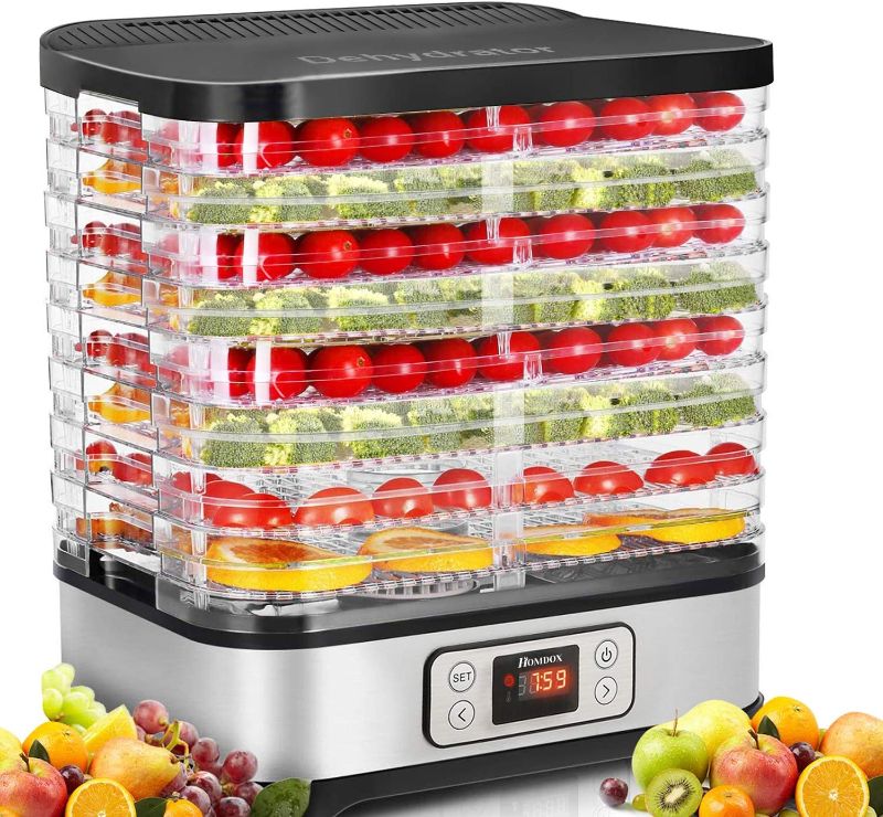 Photo 1 of Homdox Food Dehydrator Machine, 8 BPA-Free Trays Fruit Dehydrator with Fruit Roll Sheet, 72H Timer and Temperature Control 95-158?, 400W Dehydrator for Food and Jerky, Fruits, Herbs, Dog Treats