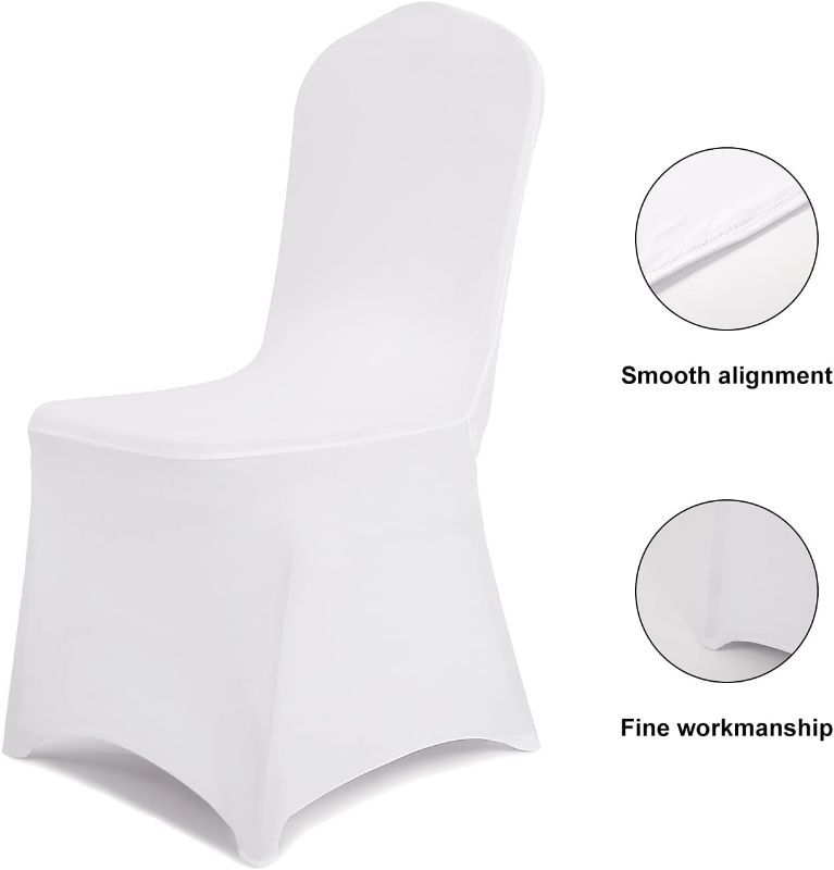 Photo 1 of bricia 6 PCS White Stretch Spandex Chair Slipcovers, Dining Room Chair Covers Stretch Chair Slipcovers Protector for Wedding, Banquet, and Party