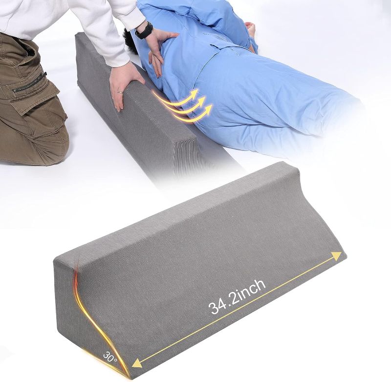 Photo 1 of Body Side Wedge Pillow for Sleeping Waterproof Bed Wedges Body Positioners Inclined Positioning Wedge for Adults for Recovery After Surgery, Back Pain, Foot, Pregnancy Support 34.2 X 10.6 X 9.1 Inch