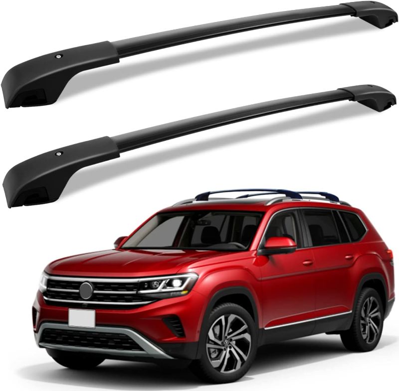 Photo 1 of Roof Rack Cross Bars Fit for Volkswagen Atlas 2017 2018 2019 2020 2021 2022 2023, Aluminum Roof Rails Crossbars Rooftop Cargo Carrier Bag Luggage Rails Skiboard Bike