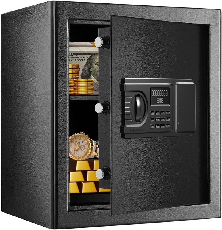 Photo 1 of Safe Box Fireproof Waterproof,Home Safe Gun Safe with Digital Keypad Lock Wall Safe Fireproof Safe,Hotel Safe and Office Safe with Electronic Safe,Security Steel Safe,15.8 x 15 x 12.2",LCD(1.7cub)