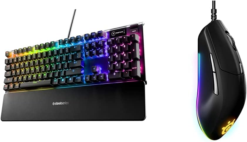 Photo 1 of 
SteelSeries Apex 5 Hybrid Mechanical Gaming Keyboard – Per-Key RGB Illumination – Aircraft Grade Alu with Rival 3 Gaming Mouse