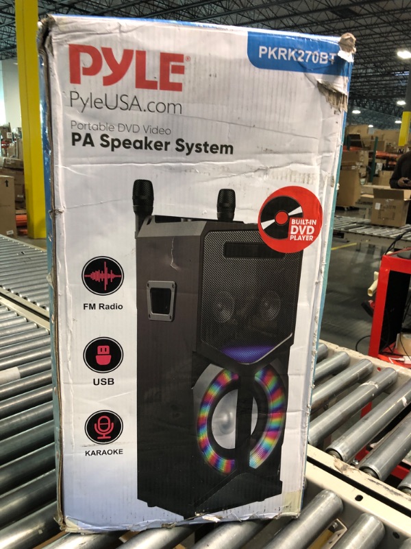 Photo 2 of Pyle Karaoke Vibe PA Bluetooth Audio Video/DVD Speaker System - 800W PKRK270BT & Portable VHF Wireless Microphone System - Professional Battery Operated Handheld PDWM91 With Video DVD Speaker System + VHF Wireless Microphone System