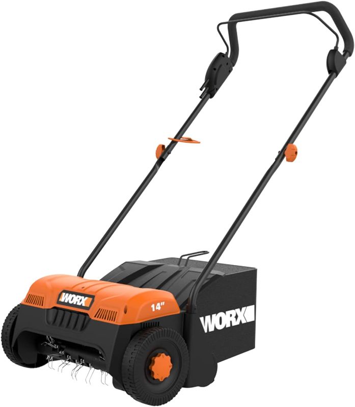 Photo 2 of WORX WG850 12 Amp 14 Inch Corded Electric Dethatcher, Black