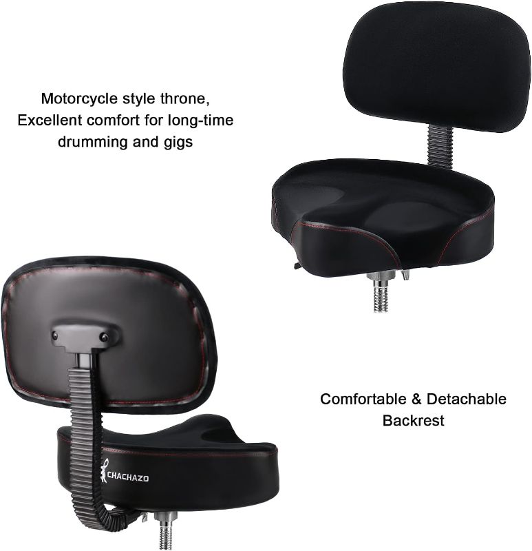 Photo 2 of 
CHACHAZO Drum Throne Drum Chair with Backrest, Drum Stool with Back Rest Motorcycle Style Drum Throne Heavy Duty with Cloth Top Memory Foam Drummer stool