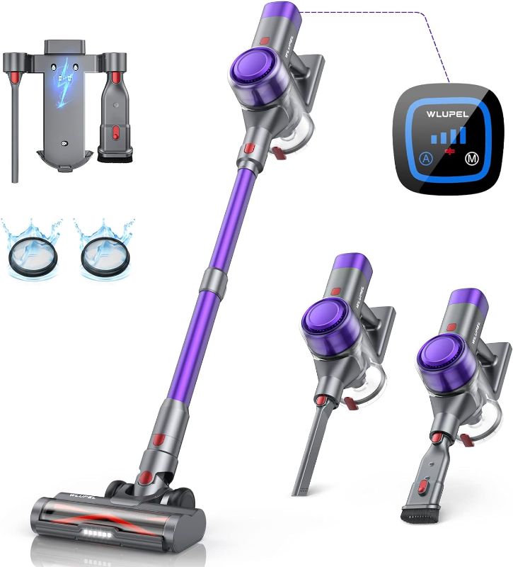 Photo 1 of WLUPEL Cordless Vacuum Cleaner, 450W 33000pa Stick Vacuum Handheld Vacuum Household Vacuum Cleaner with Auto Mode Docking Station, 55 Mins Runtime for...