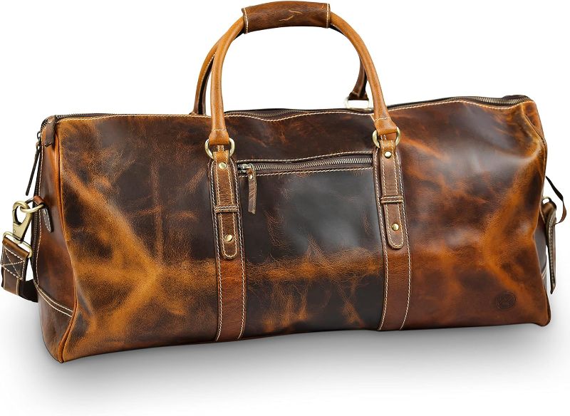 Photo 1 of 
Northridge Leather - Handmade Leather Travel Duffel Bag (Antique Brown, 24-Inch)
