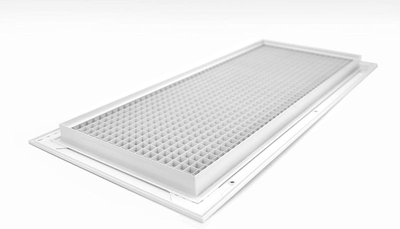 Photo 4 of 4" x 32" or 32" x 14" Cube Core Eggcrate Return Air Grille - Aluminum Rust Proof - HVAC Vent Duct Cover - White [Outer Dimensions: 16.75]
 