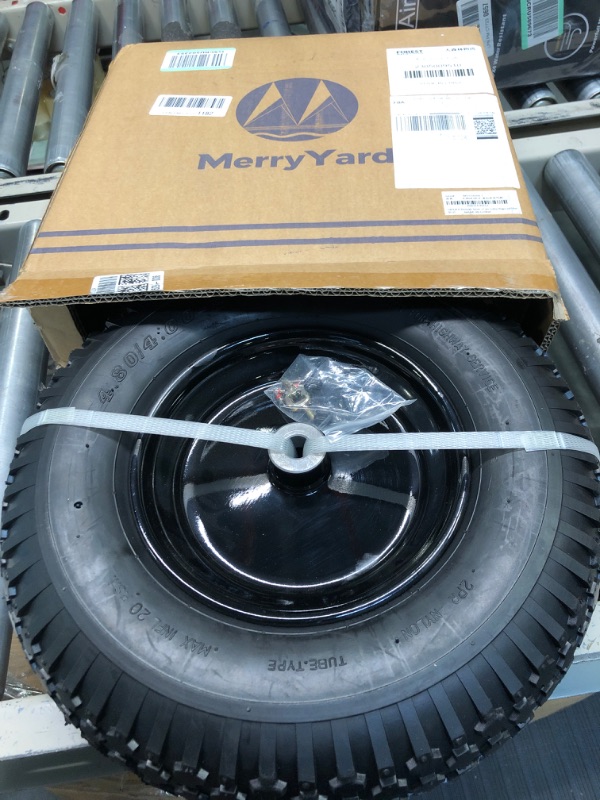 Photo 3 of 4.80/4.00-8" Pnuematic Tire and Wheel Assy,2PR (Air Filled)- 5/8"or 3/4" Powdered Metal bushings and 3"or 6"Center Hub, for Wheelbarrows,Garden and Utility Carts,Trolleys,Wagon and More