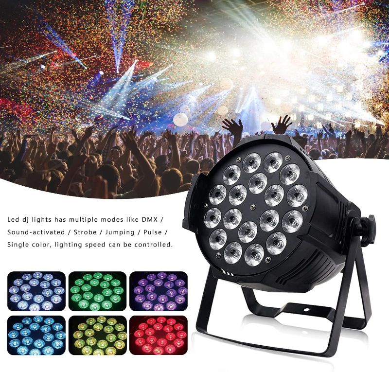 Photo 4 of 
Topteng 200W Moving Head Light 18LED AP, 18X10W Stage Lights RGBW DMX Color Change Spot Light DJ Lights 18 LEDs Par Stage Light for Concert, Nightclub,...