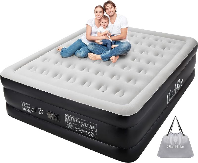 Photo 2 of 
Play Video
Click to see more videos







6 VIDEOS
OlarHike Air Mattress with Built in Pump, King Size 18 Inch Elevated Quick Inflation/Deflation Inflatable Bed, Durable Family Blow Up Bed, Ideal for Camping, Home, Guest, Travel Cushion, Indoor
