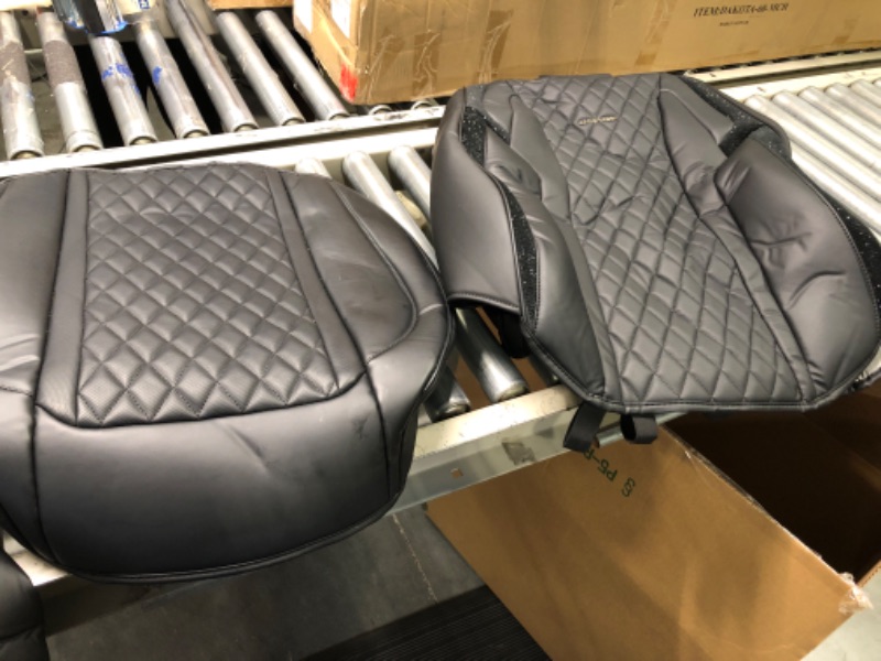 Photo 1 of CAR PASS Shining Rhinestone Bling Seat Covers NAPPA Microfiber Leather Luxury Cushioned,Waterproof Heavy-duty Anti-Slip Universal Fit for Auto SUV Sedan,Sparkly Glitter Sparkle Full set, Black Diamond Full Set Black diamond
