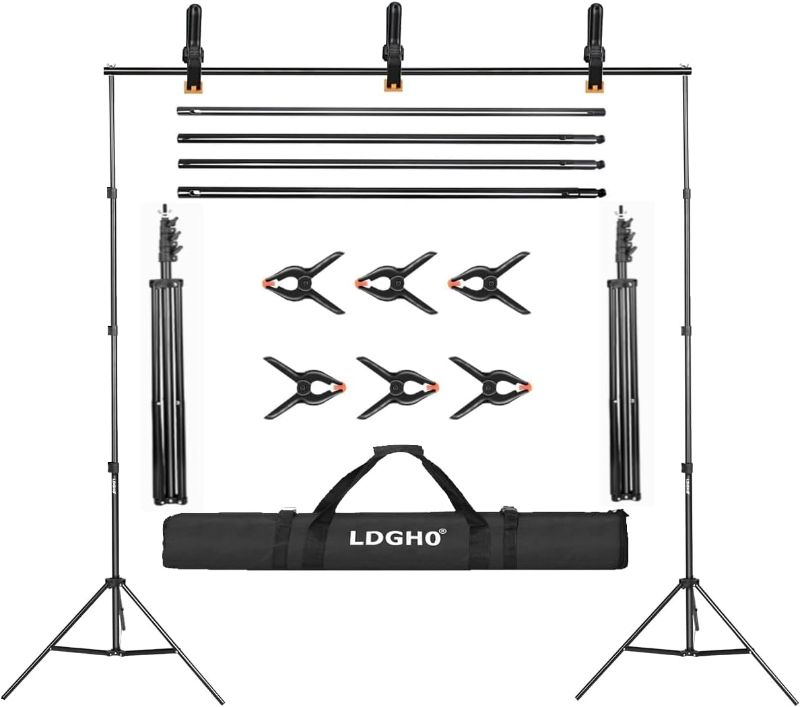 Photo 1 of 8.5 X 10FT/2.6 X 3M Background Stand Support System Kit with Carrying Case for Clamps and Canvas,for Photo Video Shooting