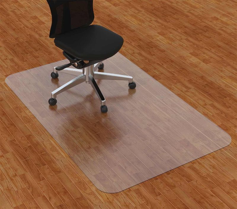 Photo 1 of Amyracel Office Chair Mat for Hardwood Floor, 30” x 48” Clear Desk Chair Mat for Hard Floors, Easy Glide Floor Protector Mat for Office Chairs
