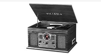 Photo 1 of Victrola Nostalgic 6-in-1 Bluetooth Record Player & Multimedia Center, Grey