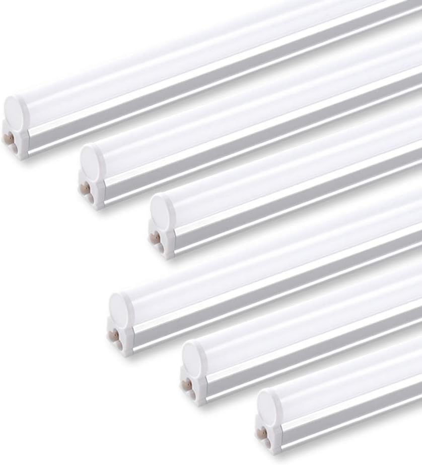 Photo 1 of 
Barrina 6 Pack LED T5 Single Fixture, 4FT, 2200lm, 4000K Daylight Glow, 20W, Utility Shop Light, Ceiling and Under Cabinet Light, ETL Listed, Corded...