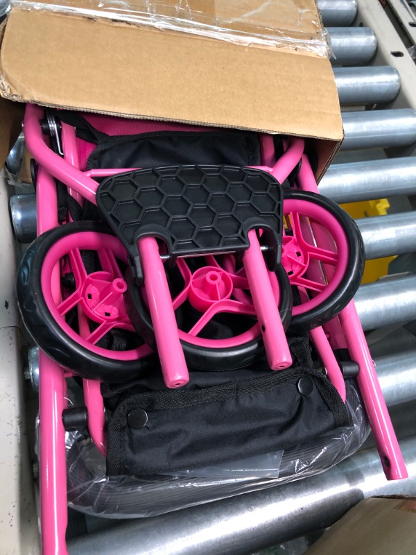 Photo 1 of Click N' Play Precious Toys Baby Doll Stroller - Baby Stroller for Dolls - Doll Stroller for Toddlers and 2-Year-Old Girls and Older - Hot Pink with Hood, Basket and Foam Handles, (PT0129A)
