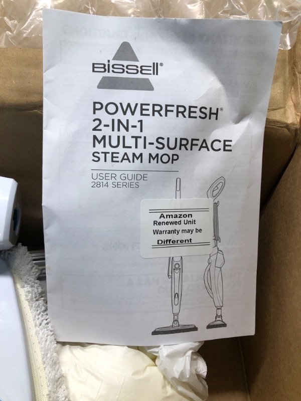 Photo 5 of  Bissell Power Fresh Steam Mop with Natural Sanitization, Floor Steamer, Tile Cleaner, and Hard Wood Floor Cleaner with Flip-Down Easy Scrubber, 1940A
used item