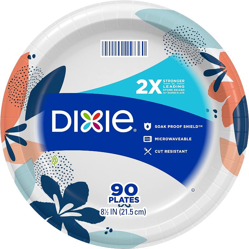 Photo 1 of  Dixie Everyday Paper Plates, Lunch or Light Dinner Plate, 8.5 Inches, 125 Count