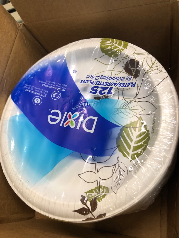 Photo 1 of  Dixie Everyday Paper Plates, Lunch or Light Dinner Plate, 8.5 Inches, 125 Count