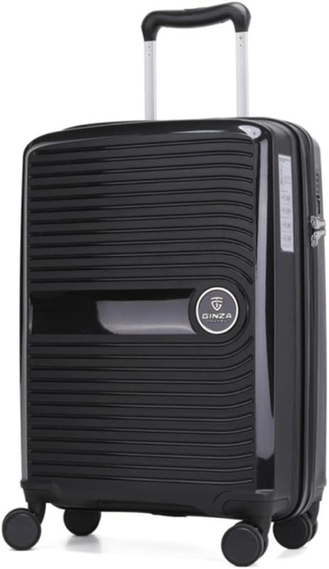 Photo 1 of 
GinzaTravel PP material Hardside Spinner, Carry-On, Wear-resistant, scratch-resistant Suitcase Luggage with Wheels (Black Color, 20-inch)