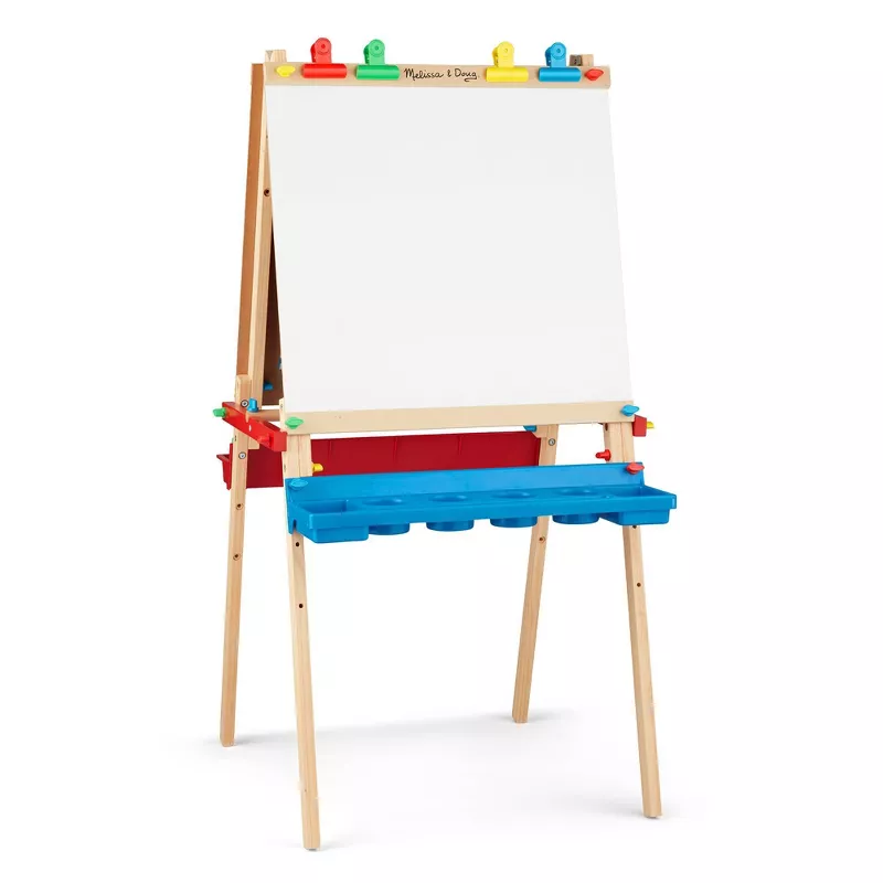 Photo 1 of Melissa & Doug Deluxe Standing Art Easel - Dry-Erase Board, Chalkboard, Paper Roller