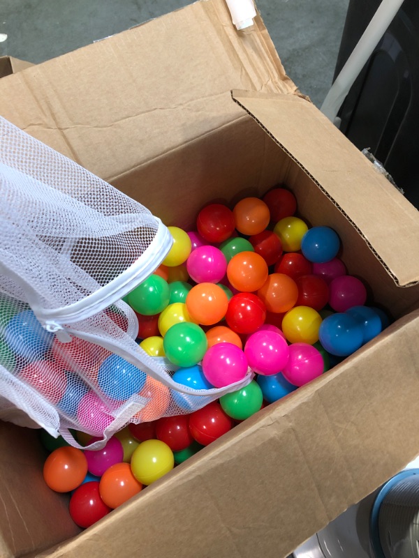 Photo 1 of Click N' Play Plastic Balls for Ball Pit, Phthalate & BPA Free, Crush Proof Play Balls for Ball Pit, Pit Balls in Assorted Colors in Reusable and Durable Storage Mesh Bag with Zipper | 200, 1000 count
