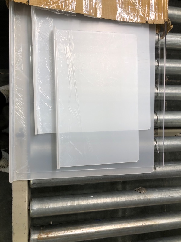 Photo 1 of 4 x 10 Inch Slatwall Shelves Hanging Slatwall Accessories Clear Slatwall Shelf Plastic Shelves for Wall, Home Shoe Stores Boutiques Supplies (4 Pack)