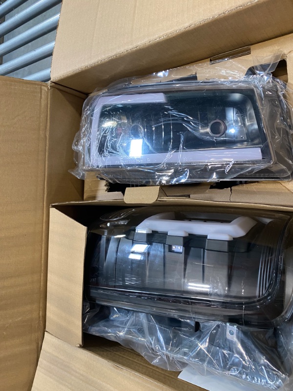 Photo 3 of  2004-2012  Chevy Colorado GMC Canyon Black LED Tube Headlights Left+Right AND 2004-2012 Chevy Colorado GMC Canyon Black C-Type LED Tube Tail Lights Pair - Passenger and Driver Side