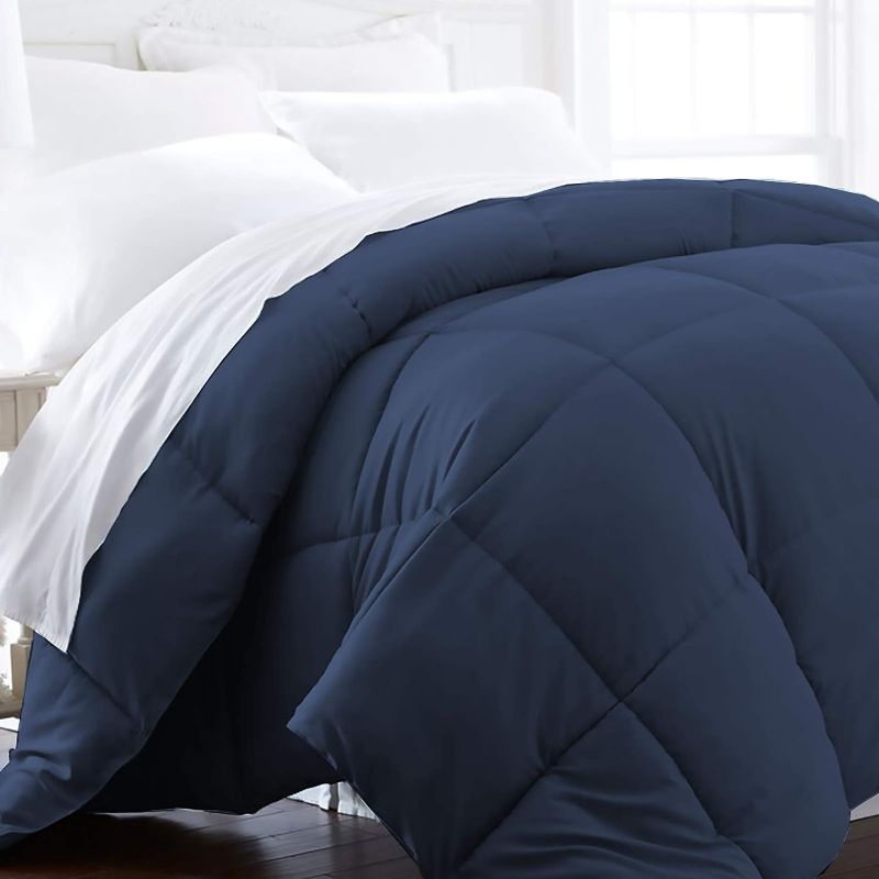 Photo 1 of 1600 Series Lightweight Goose Down Alternative Comforter Full/Queen / Navy Blue
