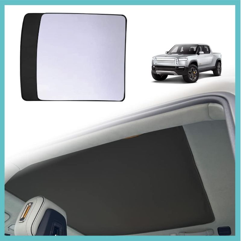 Photo 1 of BestEvMod for Rivian R1T Foldable Roof Sunshade 2 Layer Accessories,Sunroof Reflective Covers Blocks Glare Blocks UV Rays Heat & Sun Protection Compatible with Rivian R1T 2022 2023 Accessories (Black)
