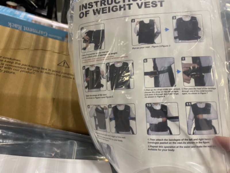 Photo 3 of Adjustable Weighted Vest 44LB Workout Weight Vest Training Fitness Weighted Jacket for Man Woman (Included 96 Steel Plates Weights)
