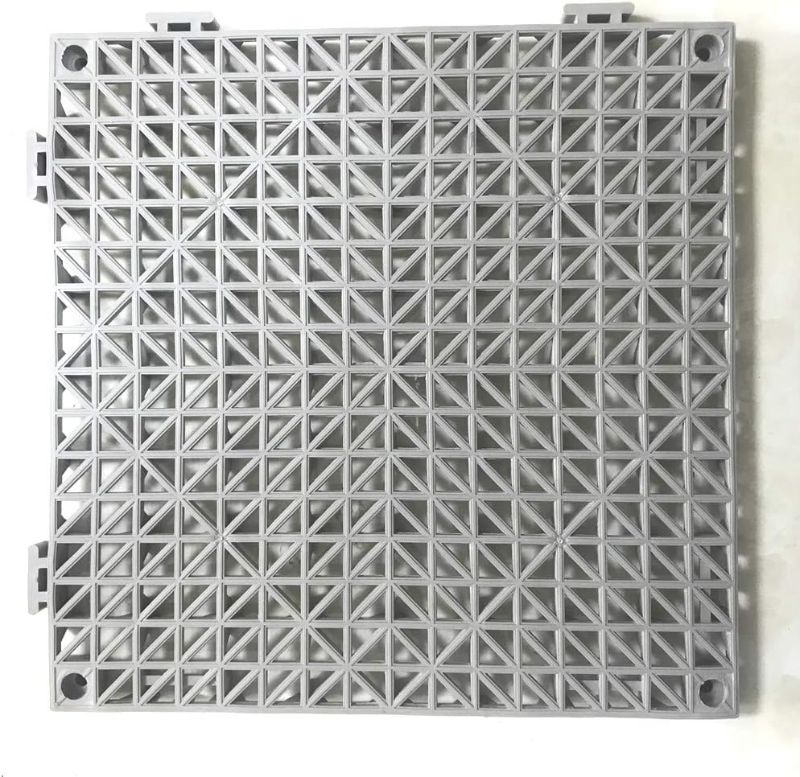 Photo 2 of 12 Pack Modular Interlocking Cushion 11.5" x 11.5" Mat Floor Tile Mats Drain Pool Patio Balcony Yard Pet Area Washer Pad(Gray)