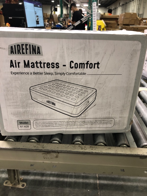 Photo 2 of Airefina Queen Air Mattress with Built-in Pump 18", Blow up Mattress in 3 Mins, Colchon Self Inflating Mattress with Flocked Surface for Home, Comfort, Foldable & Portable 80x60x18in