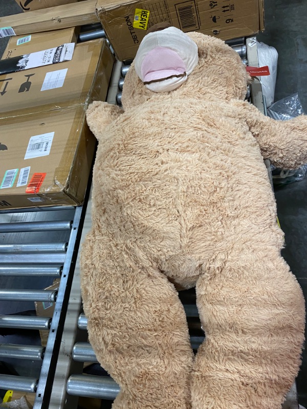 Photo 2 of  Giant Teddy Bears Large Plush 39 Inch Stuffed Animals Toy with Footprints Big Teddy Bear for Girlfriend Children Light Brown Tan 39 inches
