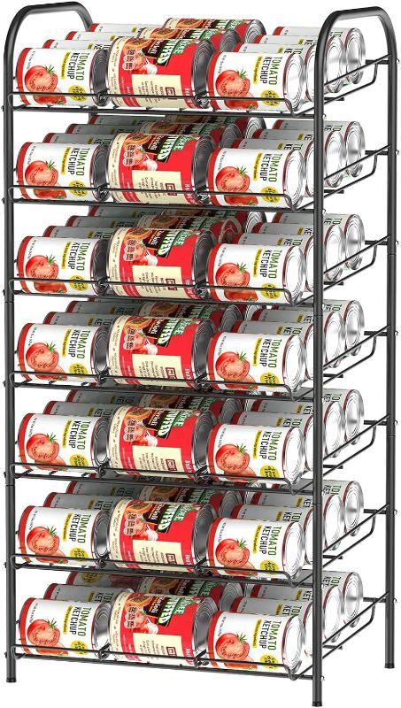 Photo 1 of YBING Can Rack Organizer 7 Tier Can Storage Dispenser Holds up to 84 Cans for Food Storage Can Storage Rack Holders for Kitchen Cabinet or Pantry, Black
