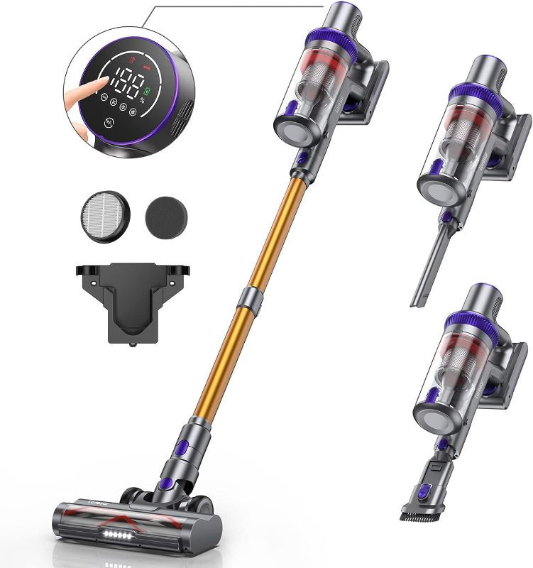 Photo 1 of Laresar Cordless Stick Vacuum Cleaner with Touch Screen, 400W/33000pa , Up to 50 Mins Runtime, Handheld Anti-Tangle , Edge Cleaning, Pet Hair, Carpet and Hardwood Floor