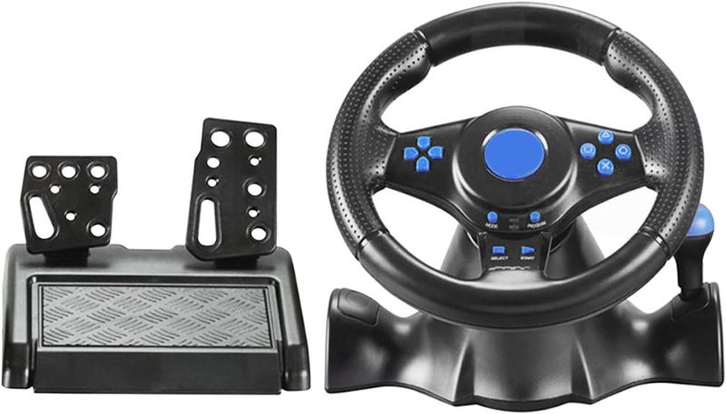 Photo 1 of YUYIU ?Upgraded Racing Steering Wheel with Pedals/Paddles Shifter and Vibration for PS4/ PS3/ XBOX One/XBOX 360/Switch/Android/PC