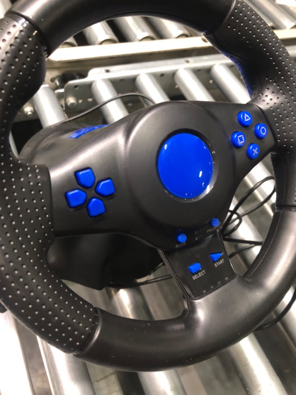 Photo 3 of YUYIU ?Upgraded Racing Steering Wheel with Pedals/Paddles Shifter and Vibration for PS4/ PS3/ XBOX One/XBOX 360/Switch/Android/PC