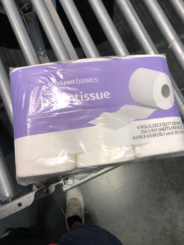 Photo 2 of Amazon Basics 2-Ply Toilet Paper, 1 Roll (Packs of 6), White