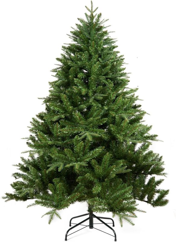Photo 1 of 6-FT Artificial Christmas Tree with 1600 Tips,No Light, Un-lit Hinged Spruce PVC/PE Xmas Tree for Indoor Outdoor,Office,Halloween Party Decoration
