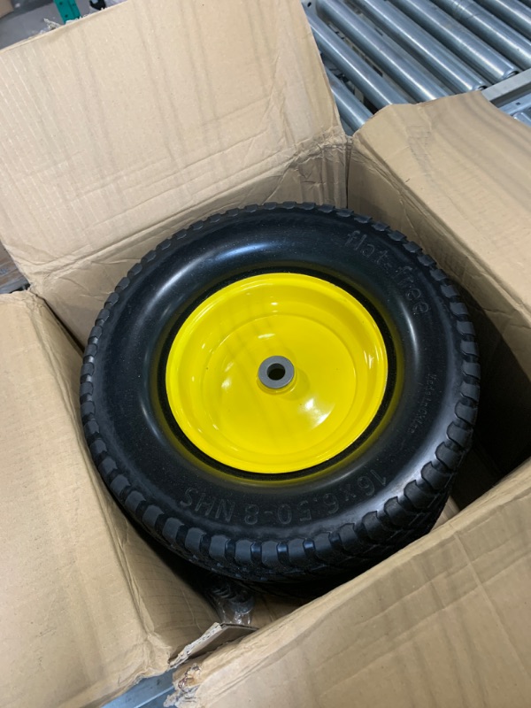 Photo 3 of (Set of 2) 16x6.50-8 Tires & Wheels 4 Ply for Lawn & Garden Mower Turf Tires .75" Bearing. (Because we supply a precision ball bearing the shaft must be clean and straight for them to fit properly)