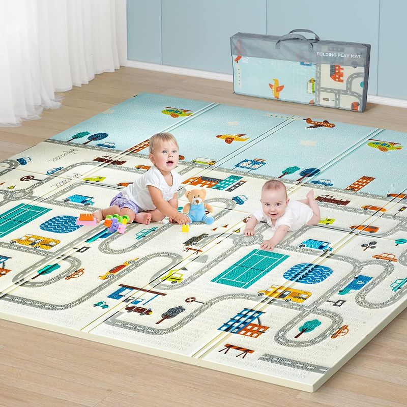 Photo 1 of beiens Baby Play Mat Foldable, Extra Large Foam Floor Play Mats, Portable Baby Crawling Mat Waterproof Anti-Slip Puzzle Mat, Indoor Outdoor Activity Playmat for Babies Infants Toddlers Kids