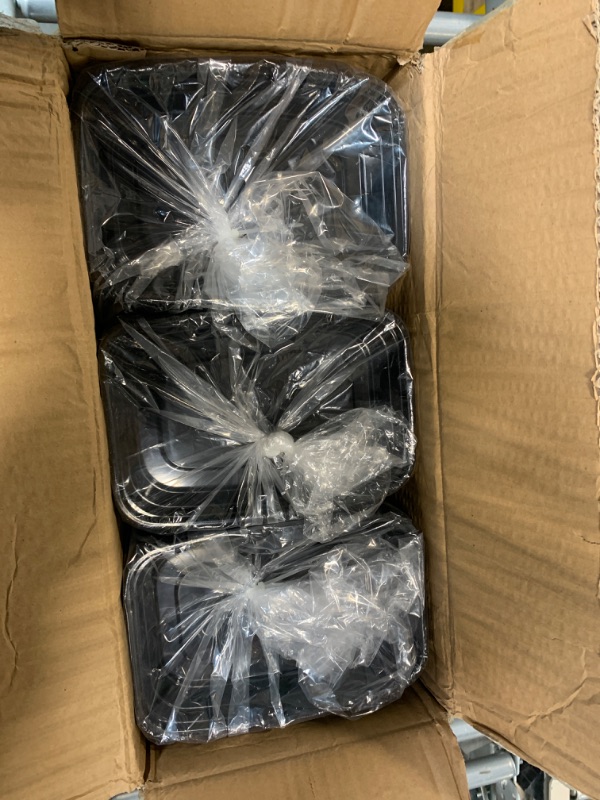 Photo 1 of Freshware Meal Prep Containers [150 Pack] 1 Compartment Food Storage Containers with Lids, Bento Box, BPA Free, Stackable, Microwave/Dishwasher/Freezer Safe (16 oz) 1-Compartment, 16 ounce, 150-Pack, Black Container