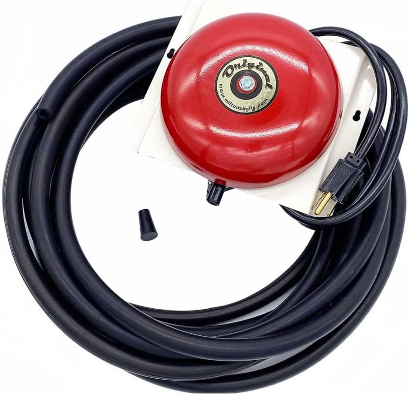 Photo 1 of Milton’s Bells Red Original Driveway Bell Kit with 50' Signal Hose for Drive-Thru, Residential, or Industrial Driveway Alarms