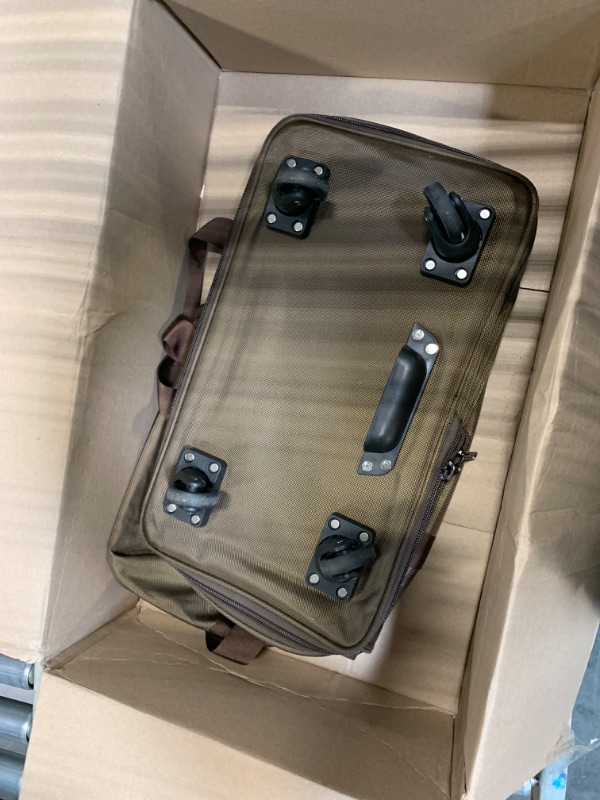 Photo 1 of Hanke 22 Inch Expandable checked Luggage Suitcases with Wheels Foldable Duffle Bag for Travel suitcase Weekend Bag for Women Men Garment Bag.?Coffee?